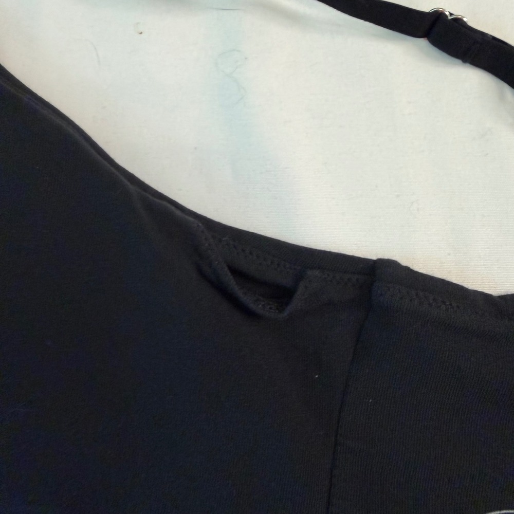 Slick Chicks Front Fastening Adaptive Bralette Black Large Wireless Cotton Blend - Picture 11 of 13